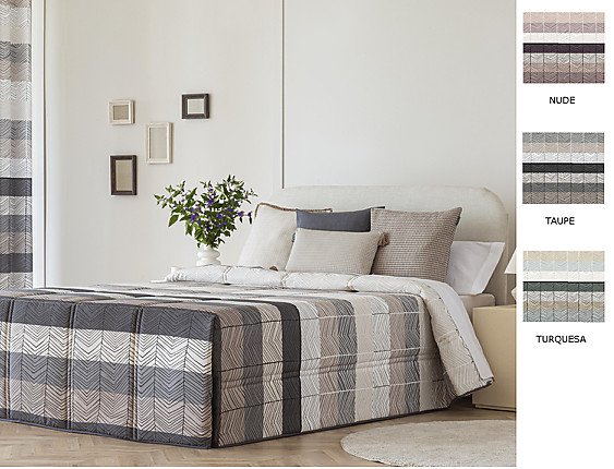 Confecciones Paula - Edredón Conforter Dover color Nude, Taupé o Turquesa