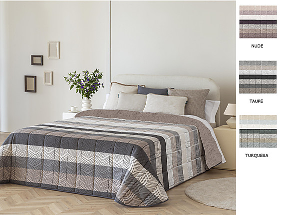 Confecciones Paula - Edredón Sherpa Dover color Nude, Taupé o Turquesa