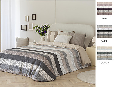 Confecciones Paula - Funda nórdica Dover color Nude, Taupé o Turquesa