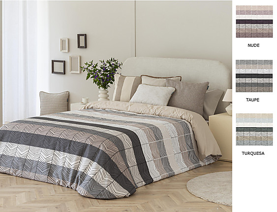 Confecciones Paula - Funda nórdica Dover color Nude, Taupé o Turquesa