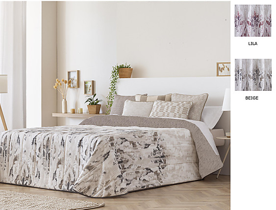 Confecciones Paula - Edredón Sherpa Aranjuez color Beige o Lila