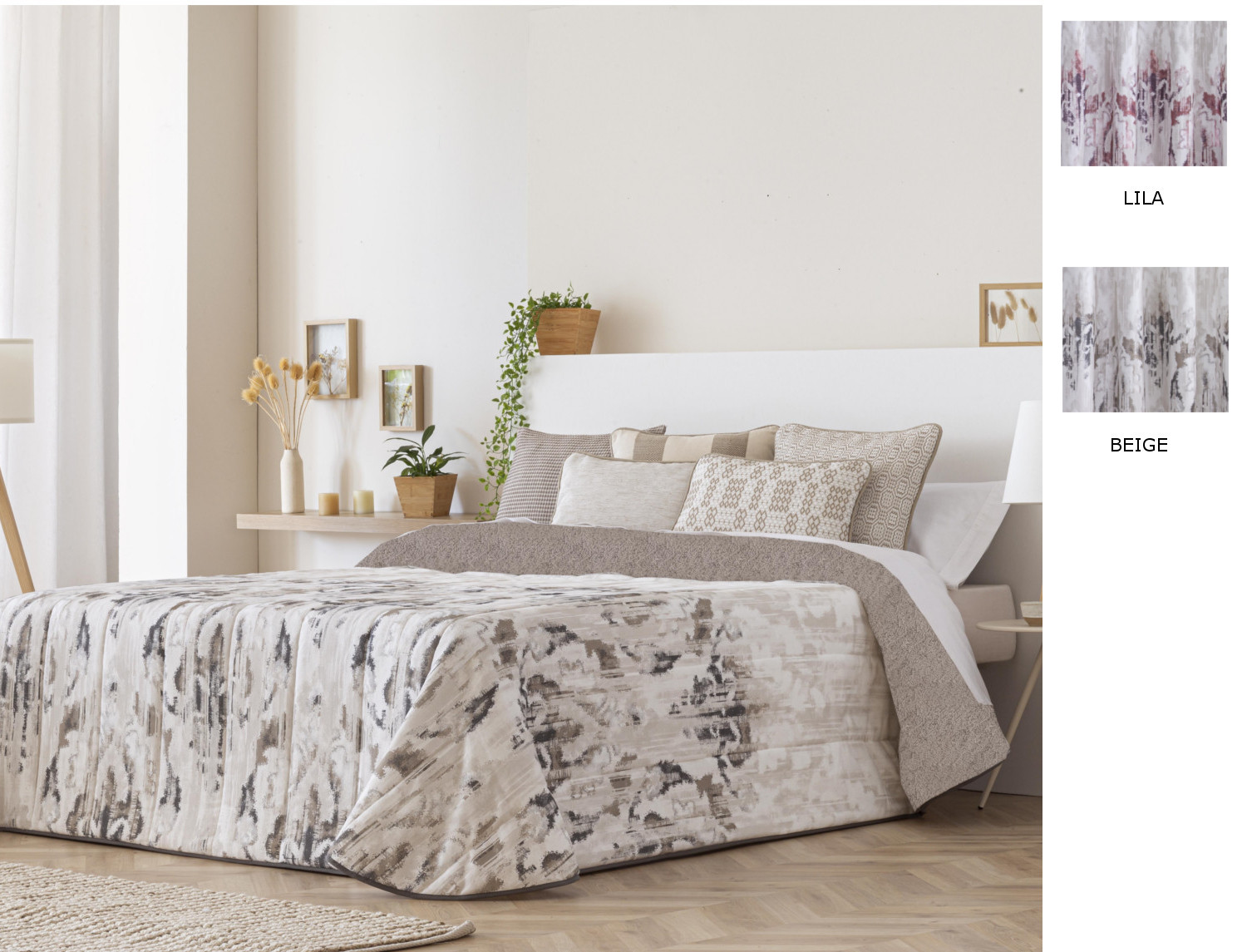 Confecciones Paula Edredón Sherpa Aranjuez color Beige o Lila