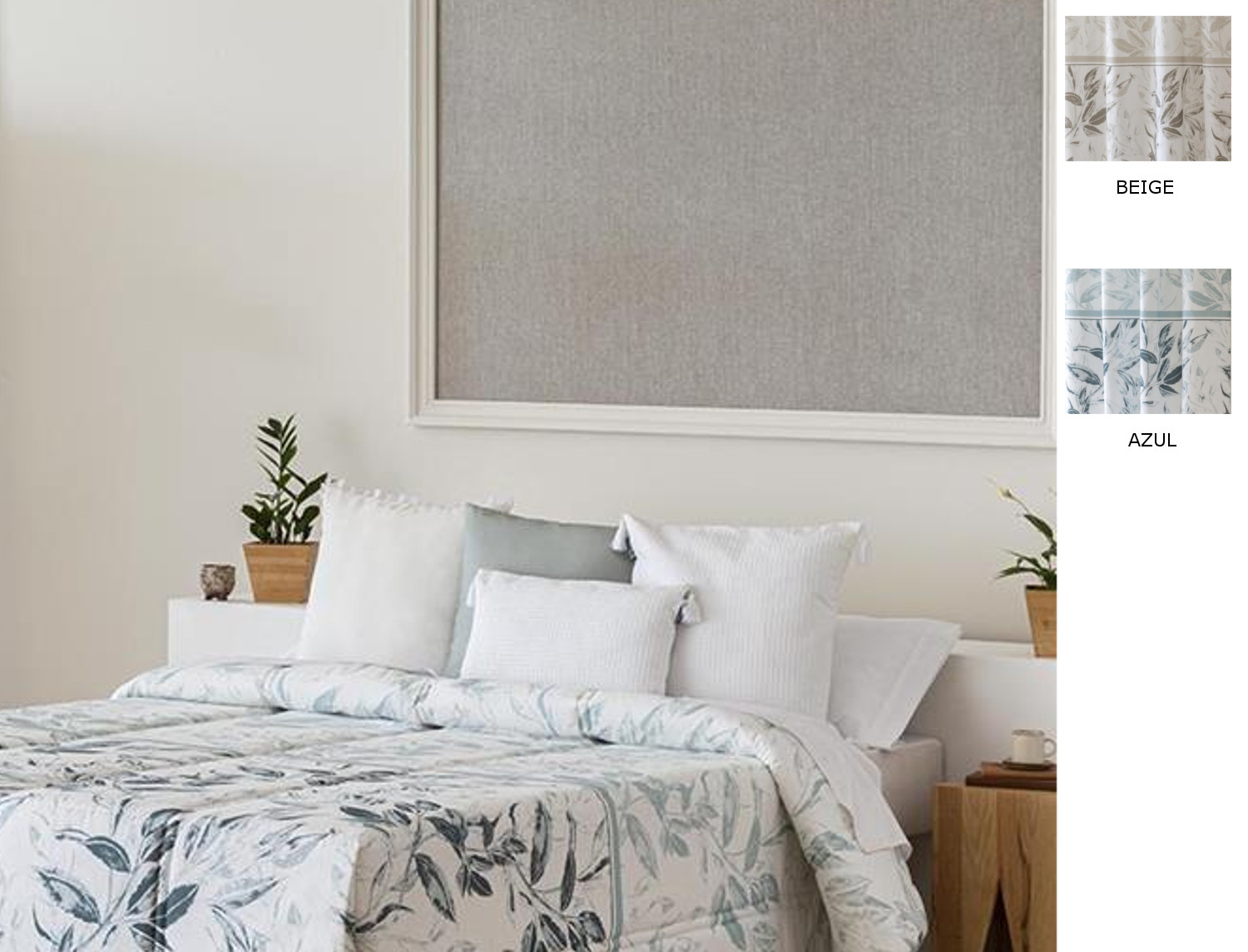 Confecciones Paula Edredón Ajustable Zamora color Azul o Beige