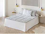 Colcha edredón Logroño con cojín incluído color Azul o Beige