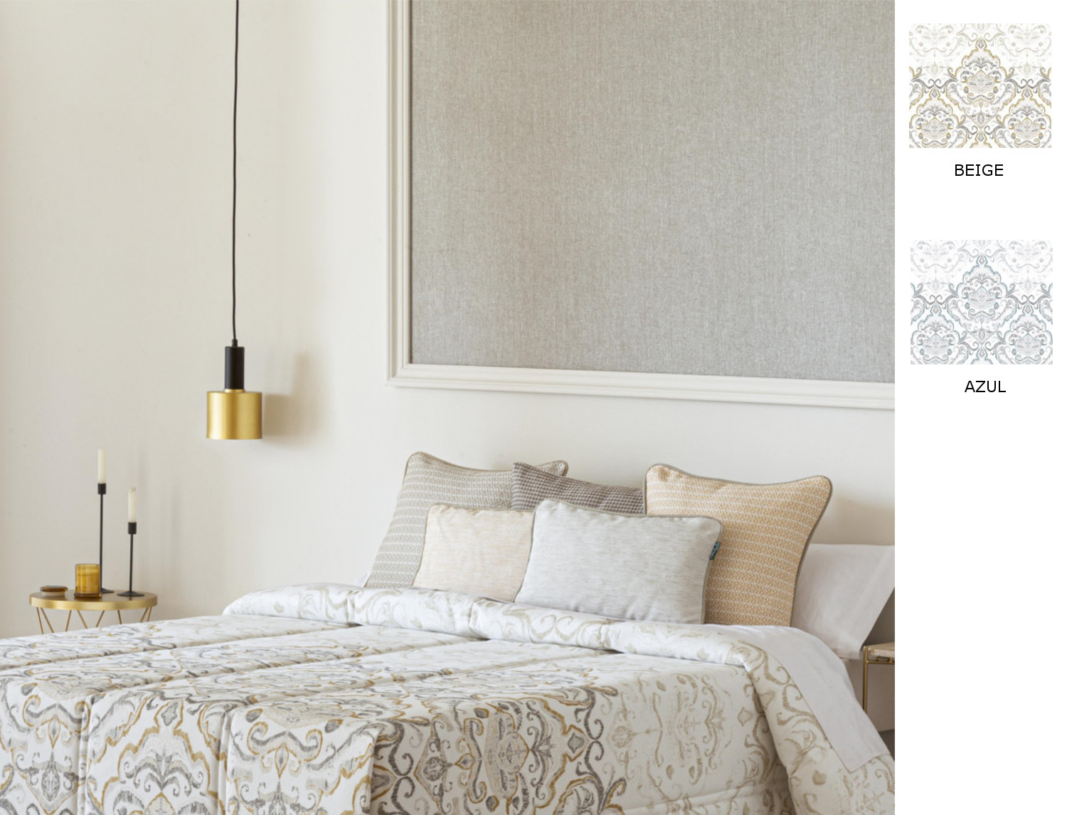 Confecciones Paula Edredón Ajustable Logroño color Azul o Beige