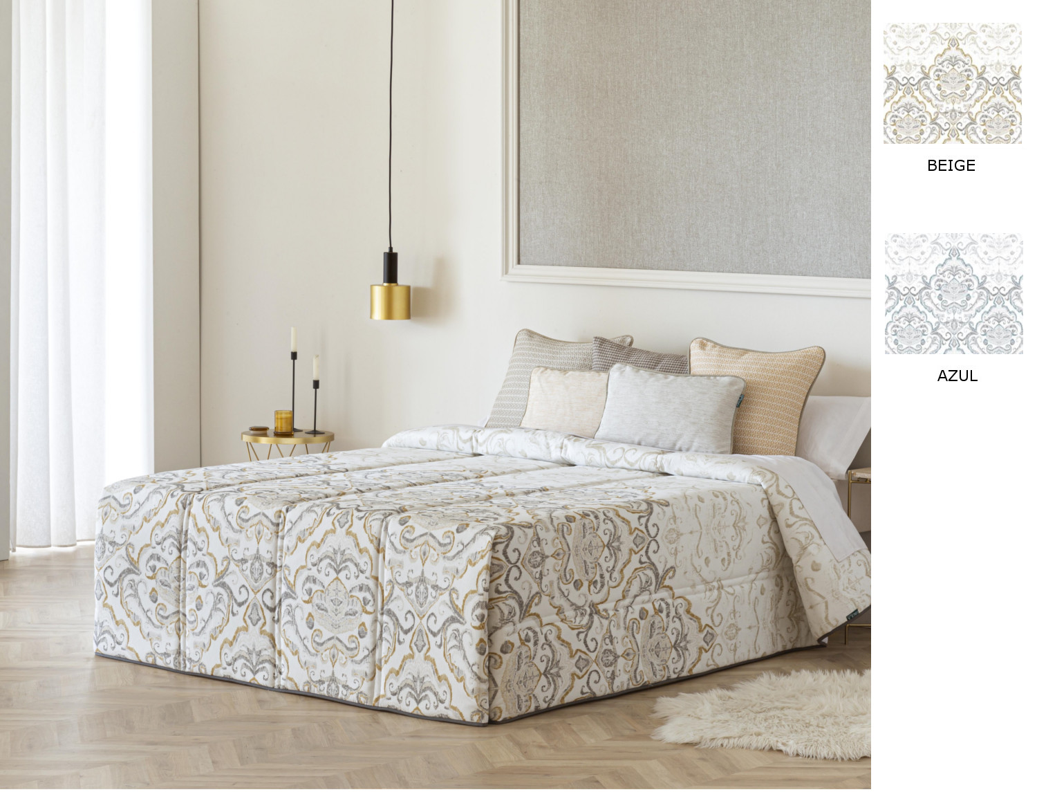 Confecciones Paula Edredón Conforter Logroño color Azul o Beige