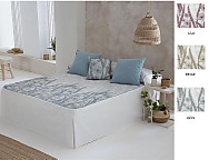 Colcha edredón Jerte con cojín incluído color Azul, Beige o Lila