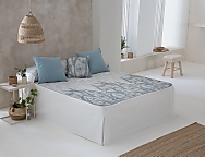 Colcha edredón Jerte con cojín incluído color Azul, Beige o Lila