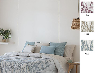 Confecciones Paula - Edredón Ajustable Jerte color Azul, Beige o Lila