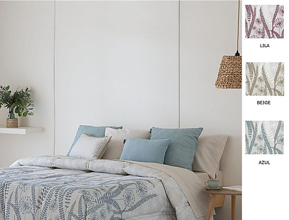 Confecciones Paula - Edredón Ajustable Jerte color Azul, Beige o Lila