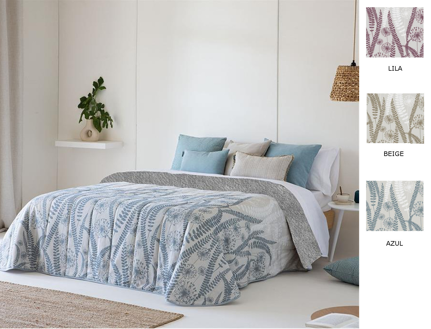 Confecciones Paula Edredón Sherpa Jerte color Azul, Beige o Lila