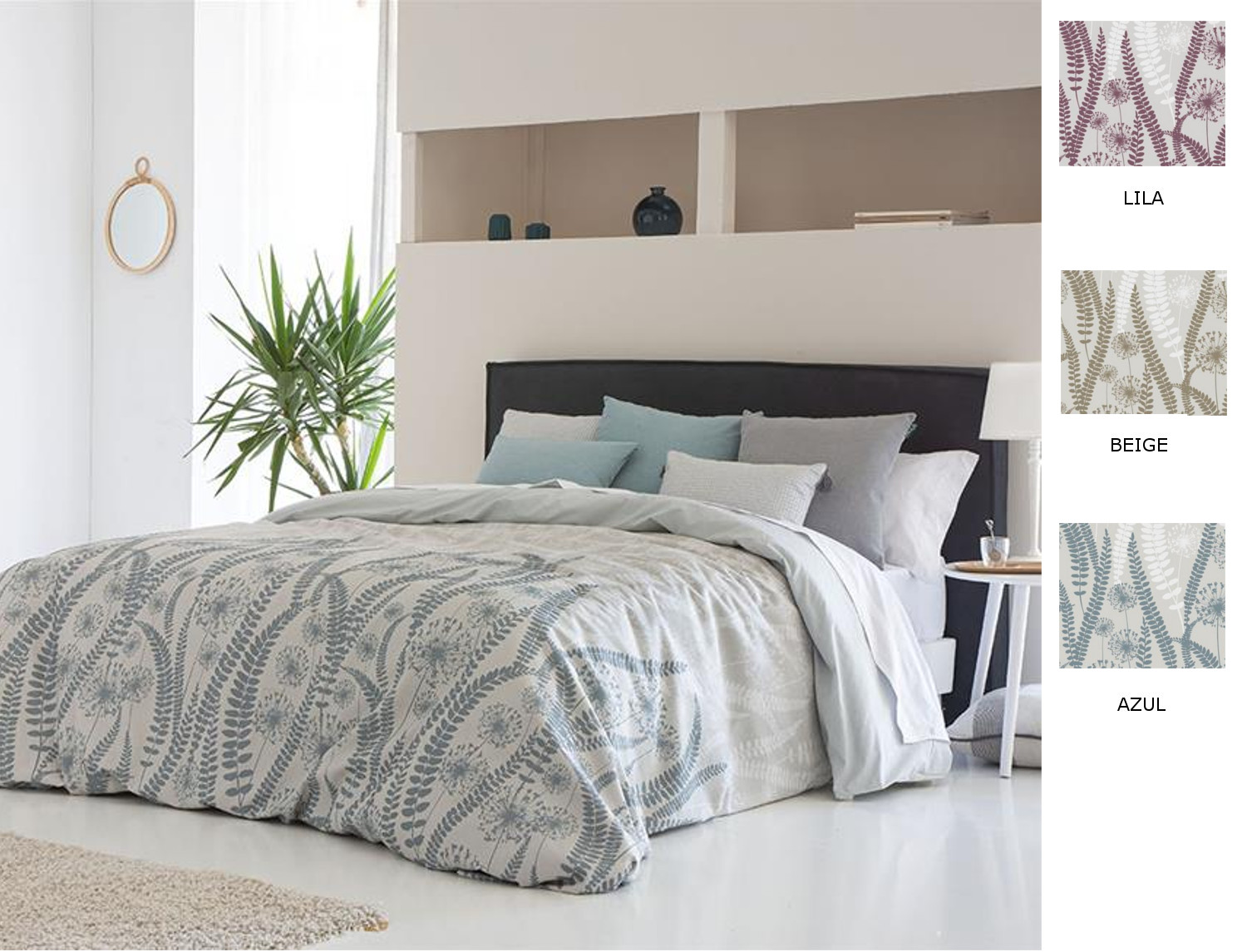 Confecciones Paula Funda nórdica Jerte color Azul, Beige o Lila