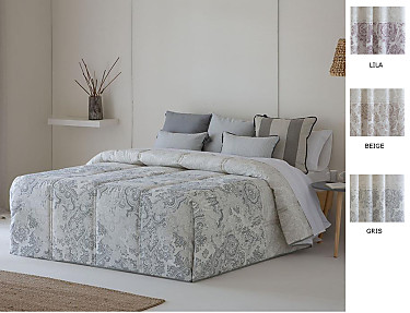 Confecciones Paula - Edredón Conforter Isaba color Beige, Gris o Lila