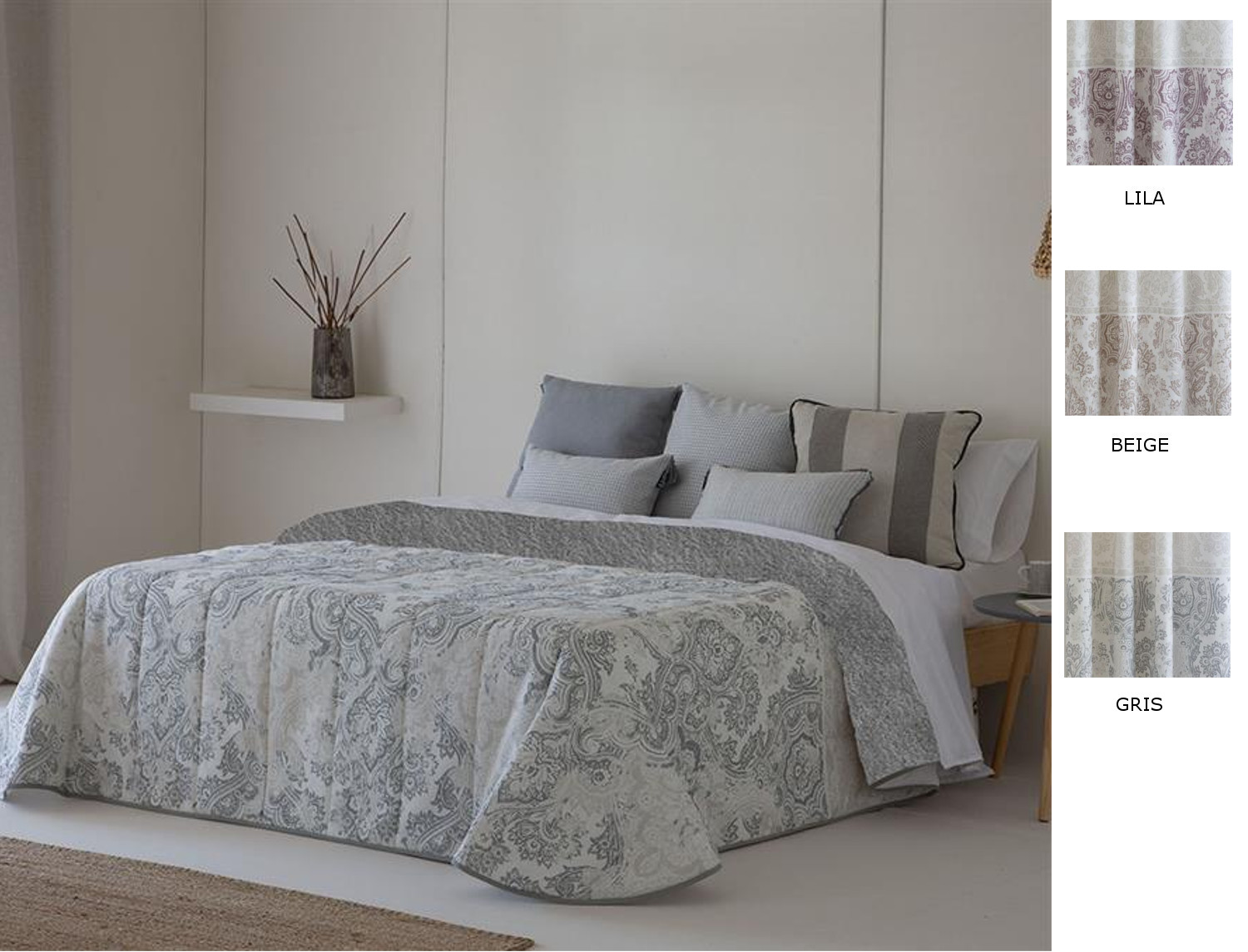 Confecciones Paula Edredón Sherpa Isaba color Beige, Gris o Lila