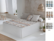 Colcha edredón Beret con cojín incluído color Beige, Gris o Turquesa