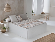 Colcha edredón Beret con cojín incluído color Beige, Gris o Turquesa