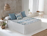 Colcha edredón Beret con cojín incluído color Beige, Gris o Turquesa