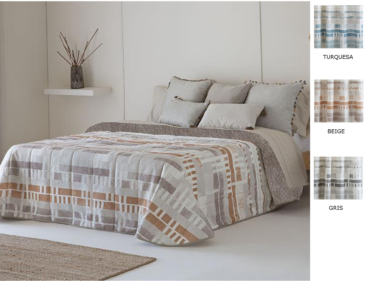 Confecciones Paula Edredón Sherpa Beret color Beige, Gris o Turquesa