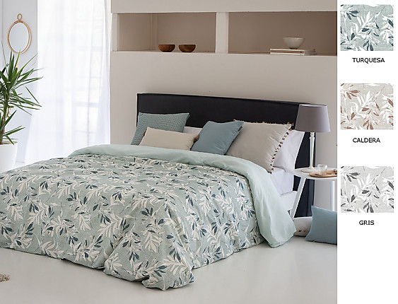 Confecciones Paula - Funda nórdica Arties color Caldera, Gris o Turquesa
