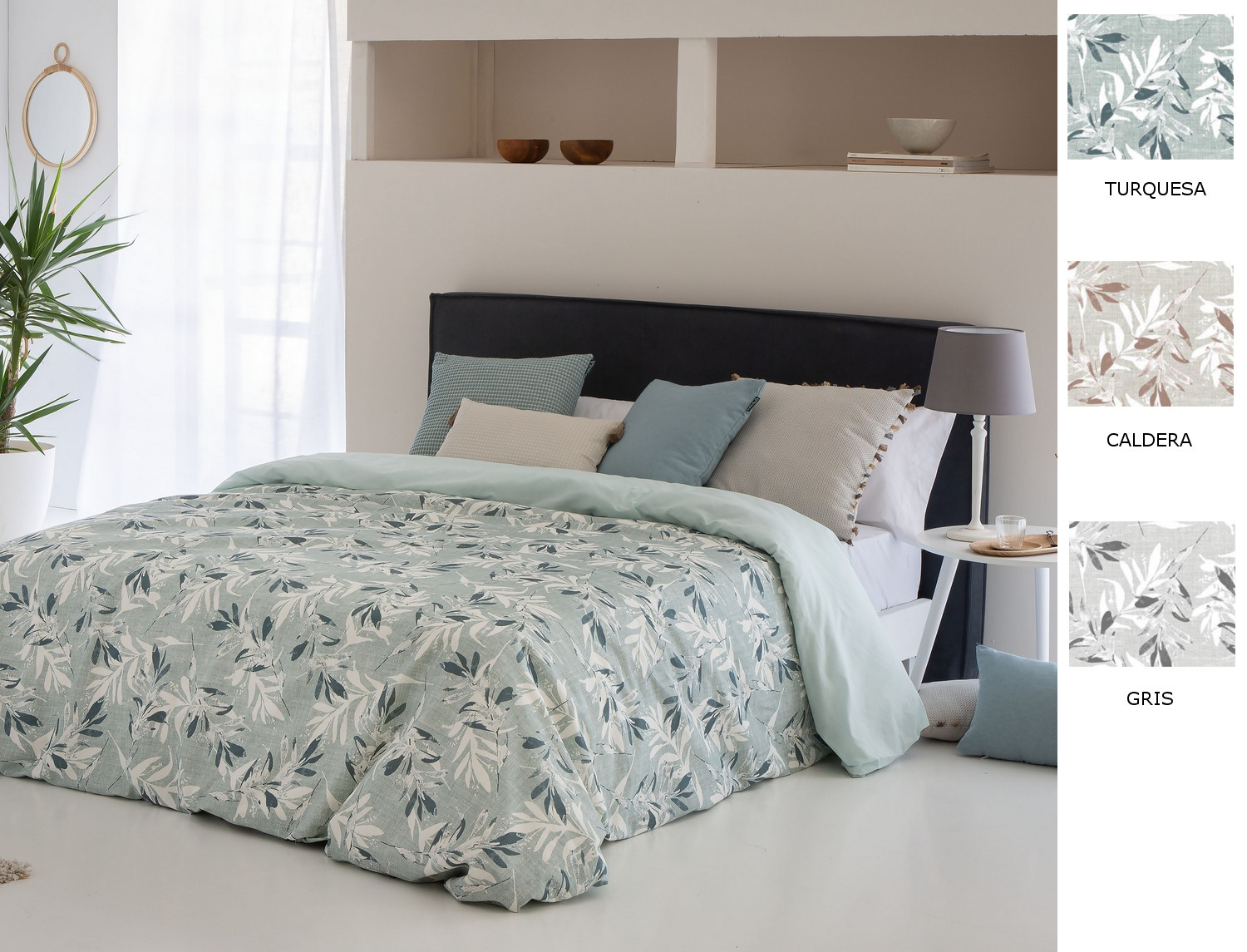 Confecciones Paula Funda nórdica Arties color Caldera, Gris o Turquesa