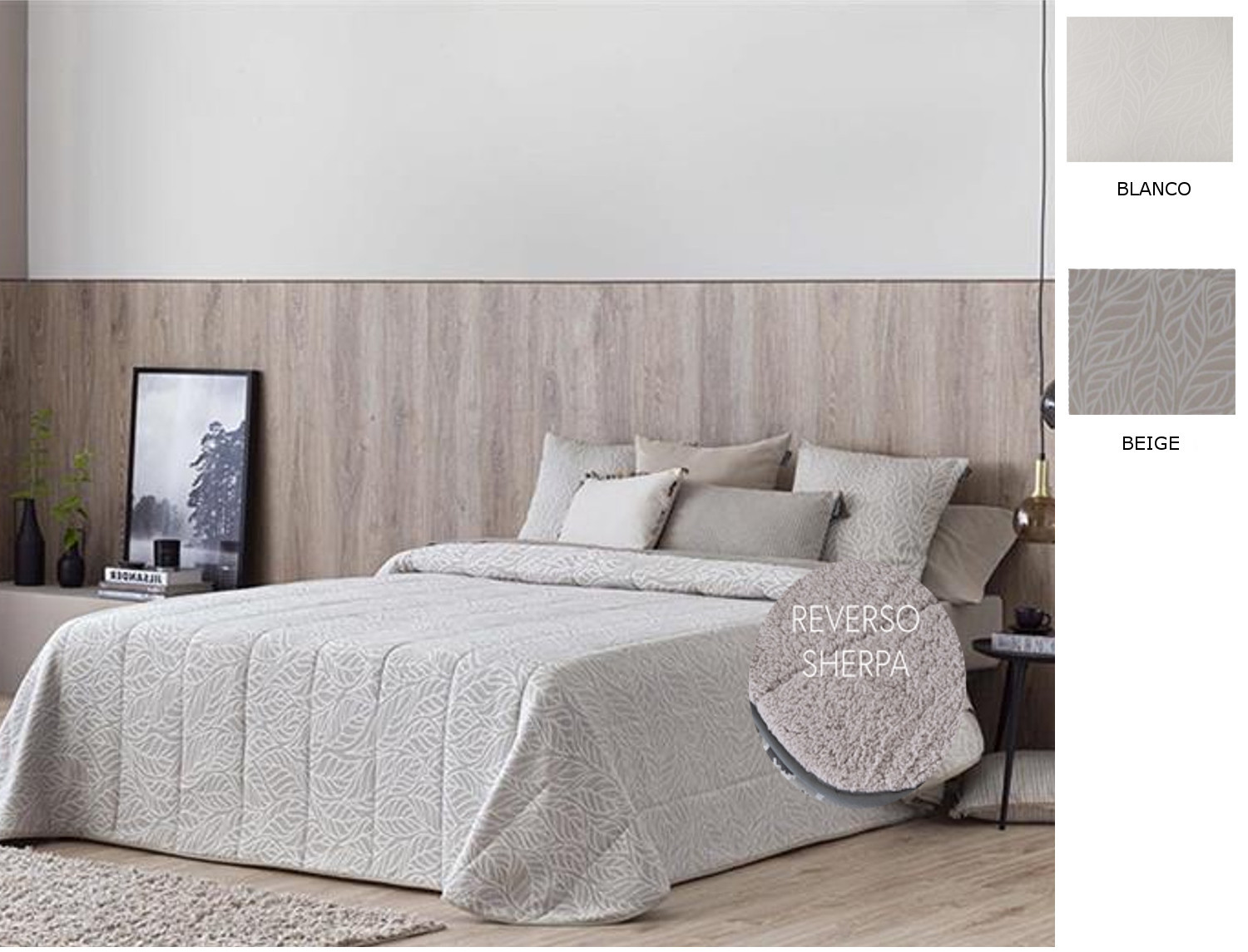 Confecciones Paula Edredón Sherpa Piqué Pedraza color Beige o Blanco
