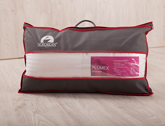 Nordream - Almohada plumón y poliéster Plumex. Doble funda. Densidad Media-Alta