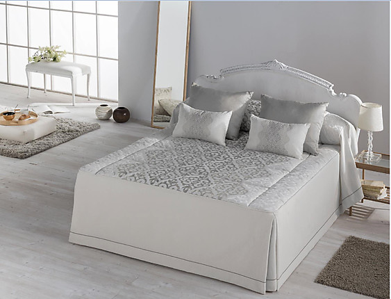 JVR - Colcha de verano Jacquard Bellini color Plata cama de 135 Oferta