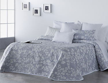 Cañete - Colcha Jacquard Lemas color Gris cama de 135 Oferta