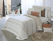 Colcha Jacquard Reversible Dumont color Beige cama de 135 oferta