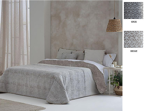Confecciones Paula - Edredón Sherpa Jacquard Salar color Beige o Gris
