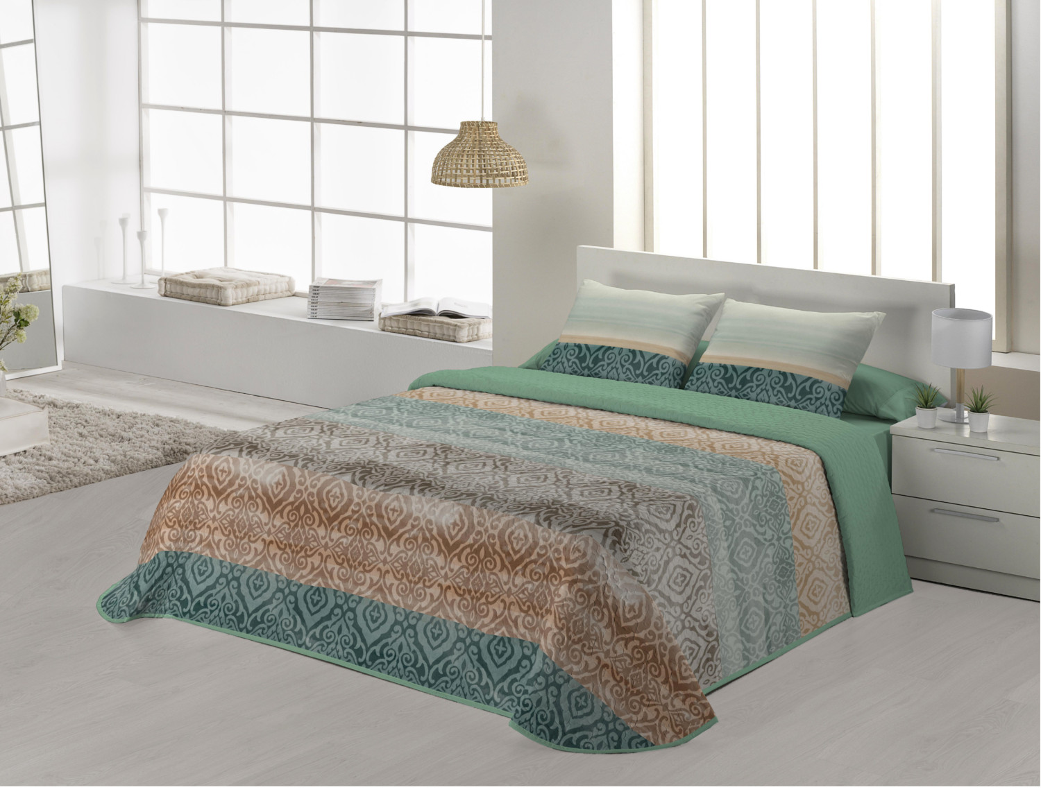 JVR Colcha Bouti Bakar color Verde cama 80 oferta