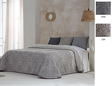 Confecciones Paula - Edredón bouti Jacquard Rute doble relleno (200 gr) color Gris o Lila