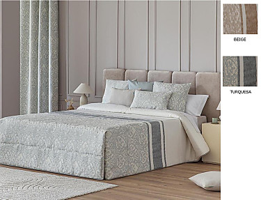 Confecciones Paula - Edredón Conforter Jacquard Lorca color Beige o Turquesa