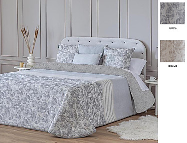 Confecciones Paula - Edredón Sherpa Jacquard Huesca color Beige o Gris