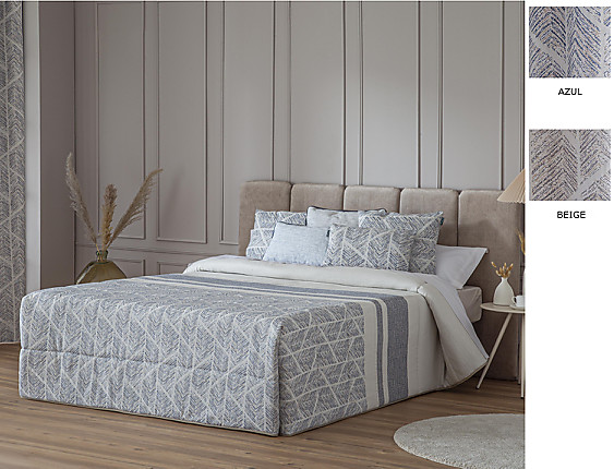 Confecciones Paula - Edredón Conforter Jacquard Bejar color Azul o Beige