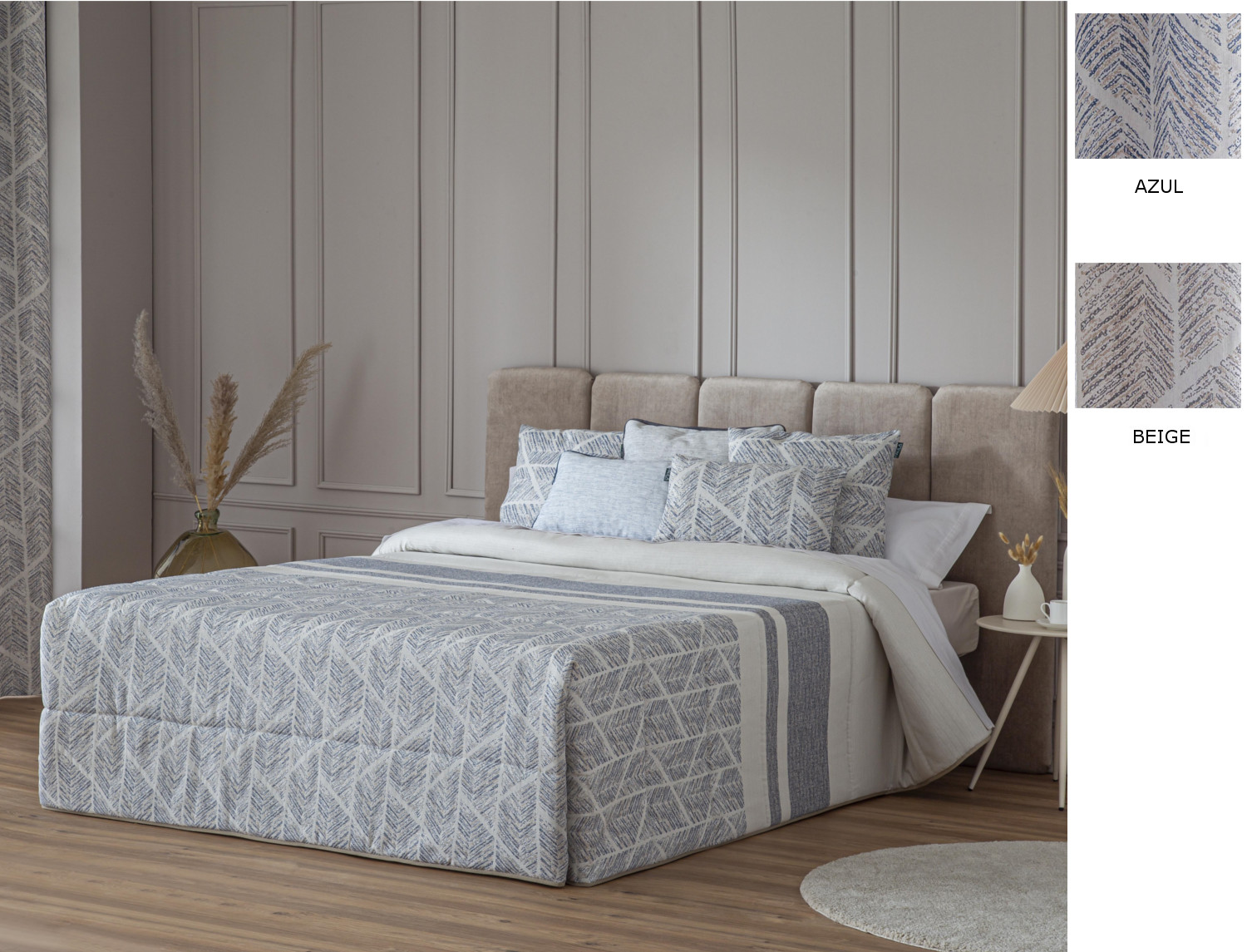 Confecciones Paula Edredón Conforter Jacquard Bejar color Azul o Beige