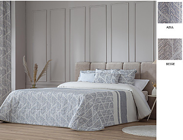 Confecciones Paula - Edredón bouti Jacquard Bejar doble relleno (200 gr) color Azul o Beige