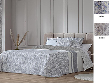 Confecciones Paula - Edredón Sherpa Jacquard Bejar color Azul o Beige