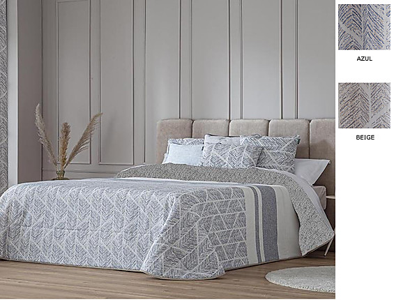 Confecciones Paula - Edredón Sherpa Jacquard Bejar color Azul o Beige