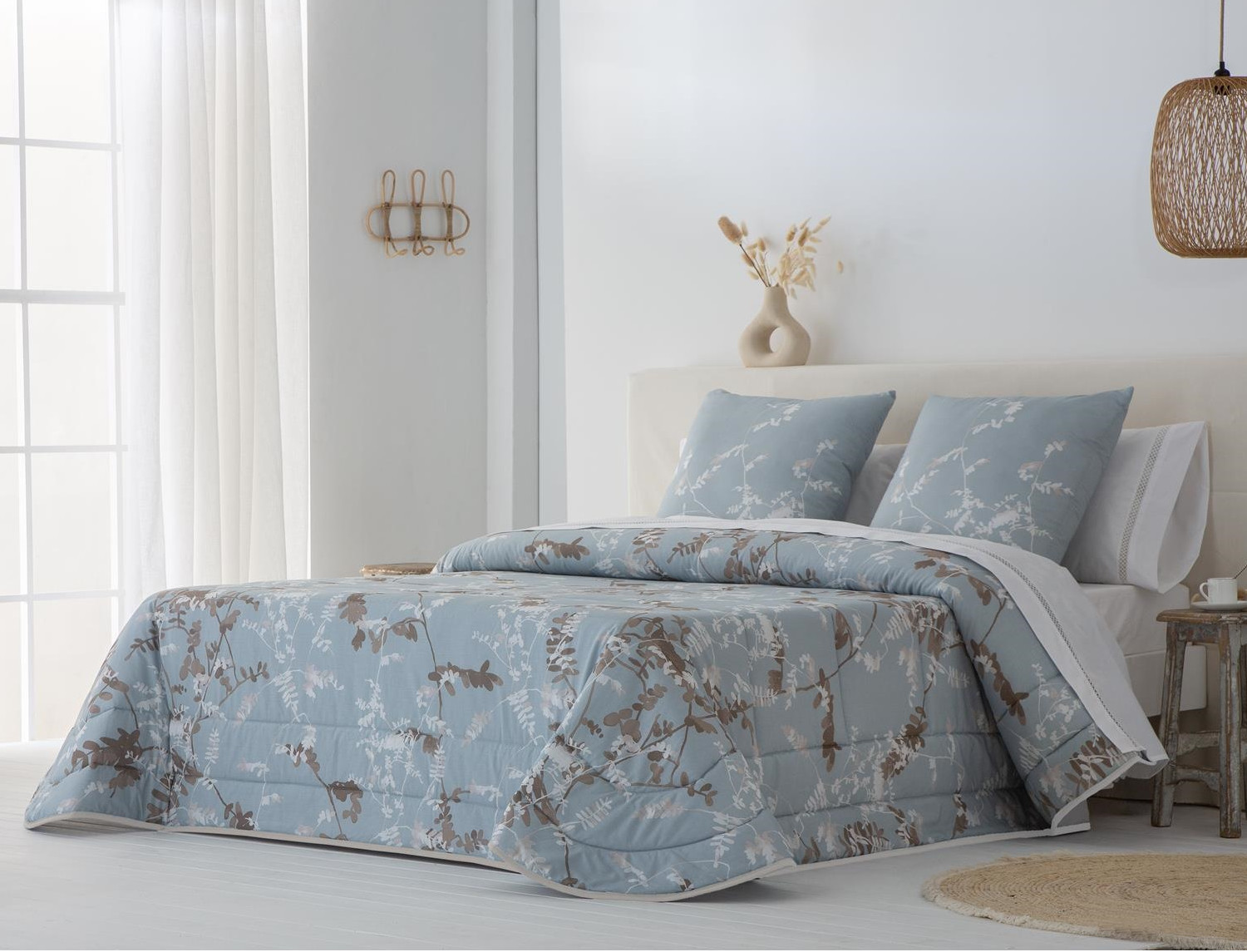 JVR Bouti 100% Algodón Chloe color azul turquesa cama de 160 Oferta