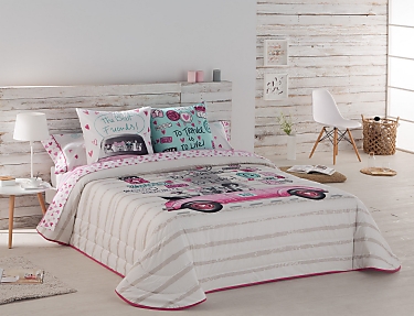 JVR - Edredón 240gr 100% algodón Candy Multicolor cama de 105 Oferta