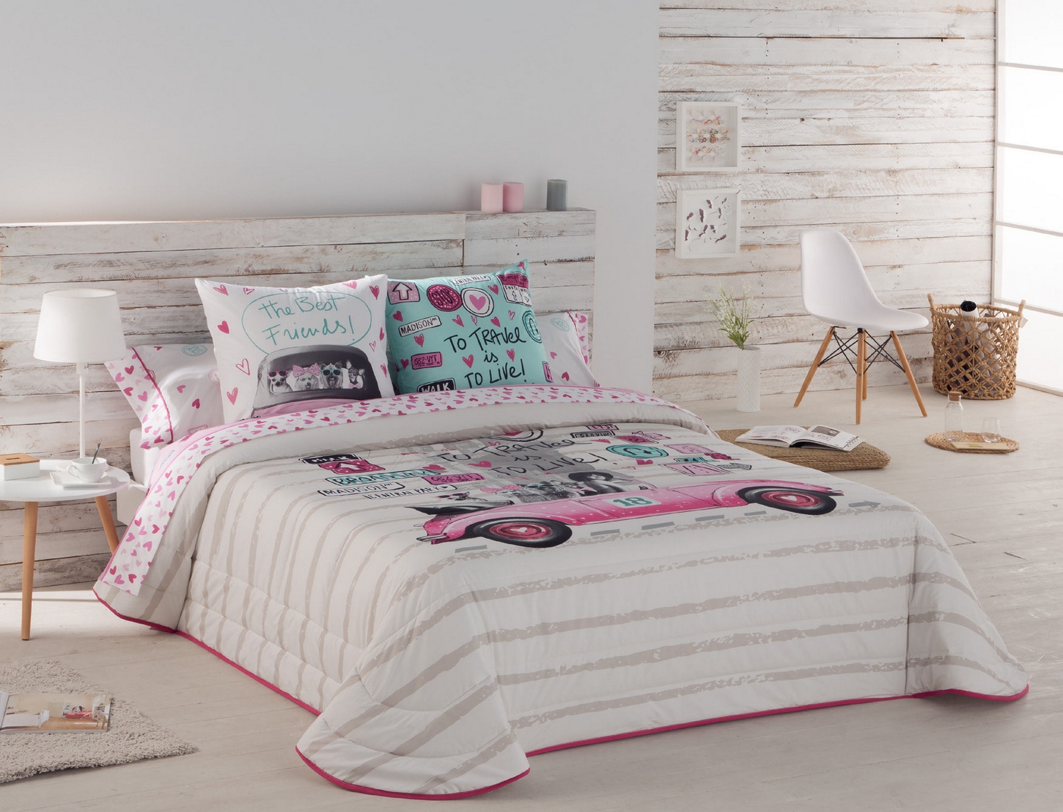 JVR Edredón 240gr 100% algodón Candy Multicolor cama de 105 Oferta