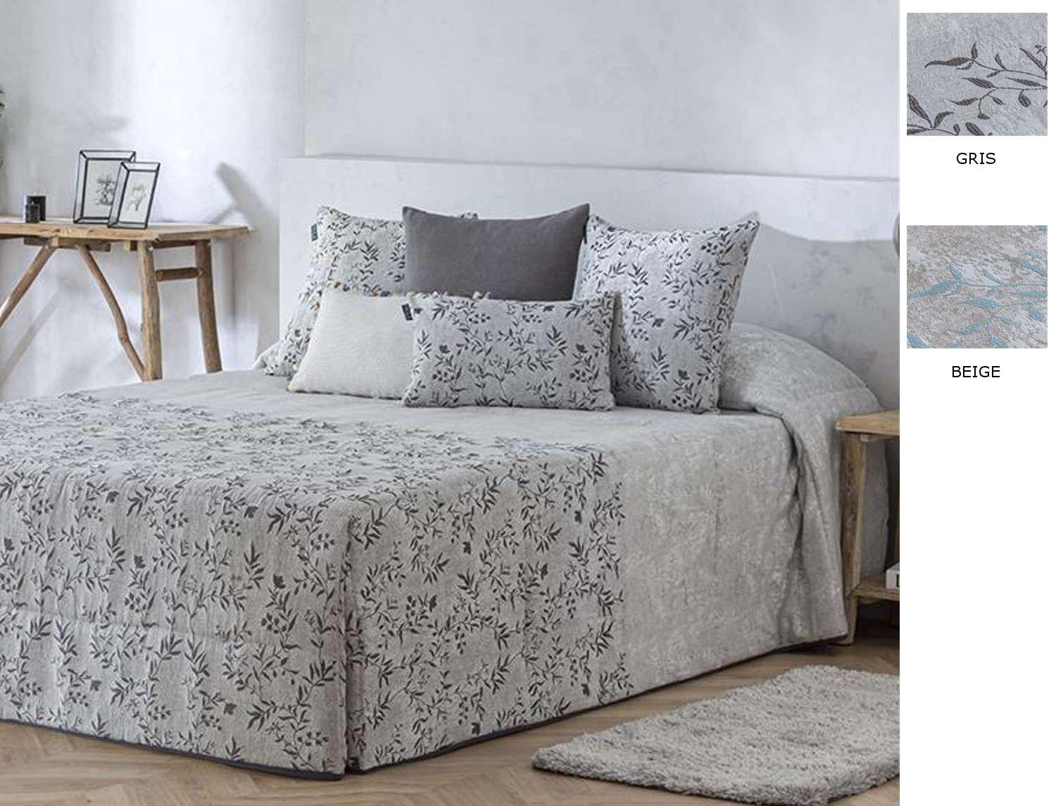 Confecciones Paula Edredón Conforter Jacquard Ceuta color Beige o Gris