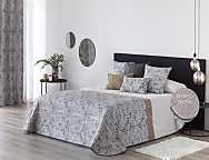 Edredón Sherpa Jacquard Palma color Beige o Rosa