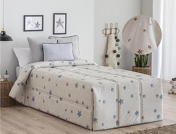 Confecciones Paula - Edredón Conforter Destellos color Azul cama de 105 Oferta