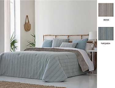 Confecciones Paula - Edredón Sherpa Jacquard Illora color Beige o Turquesa