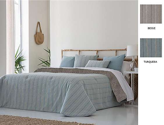 Confecciones Paula - Edredón Sherpa Jacquard Illora color Beige o Turquesa