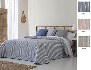 Confecciones Paula - Edredón bouti Jacquard Lires doble relleno (200 gr) color Azul, Beige o Rosa
