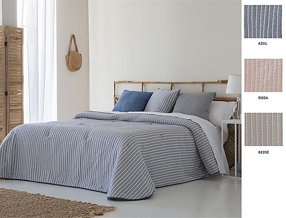 Confecciones Paula - Edredón bouti Jacquard Lires doble relleno (200 gr) color Azul, Beige o Rosa
