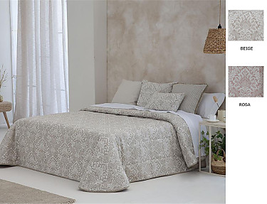 Confecciones Paula - Edredón bouti Jacquard Neira doble relleno (200 gr) color Beige o Rosa